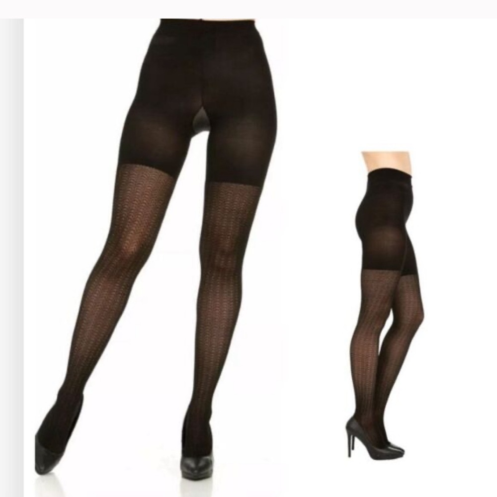 Asset by Spanx Shaping Tights Textured - Wish Bone Black Size 3 NWT‎